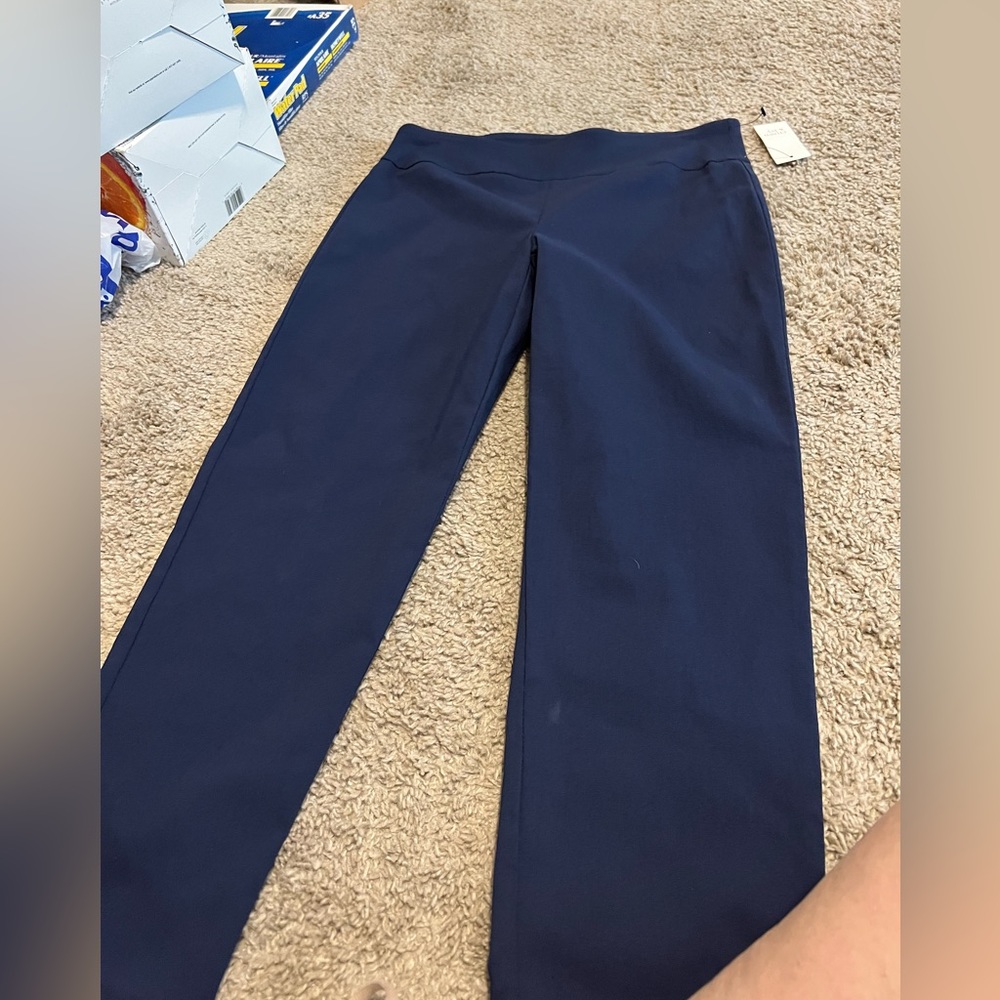 Crown & Ivy harbor navy tech stretch size 8P NWT